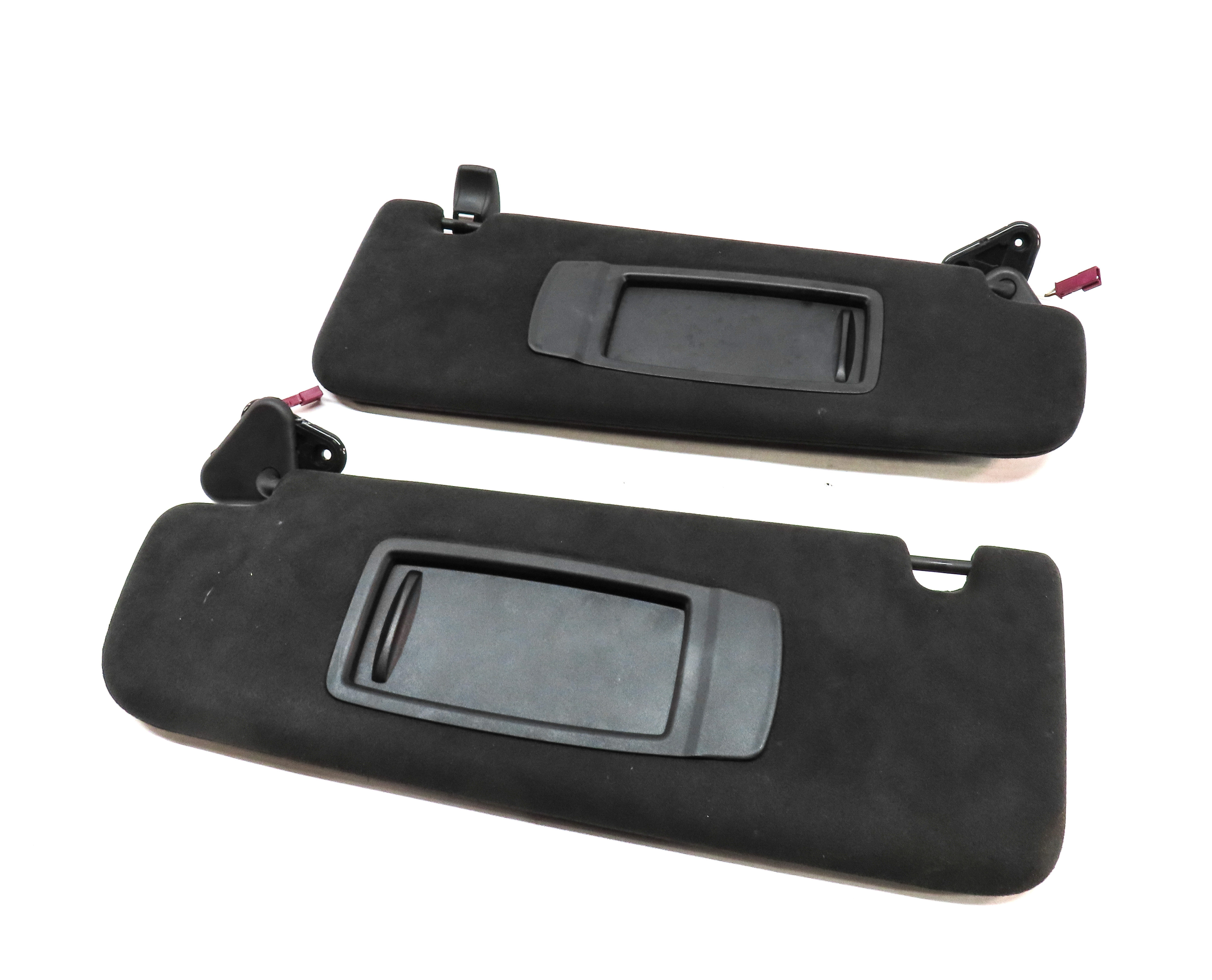 16-20 BMW 7 SERIES G11 FRONT LEFT DRIVER RIGHT PASSENGER SUN VISOR SET 2 (BLACK) — exact item pictured